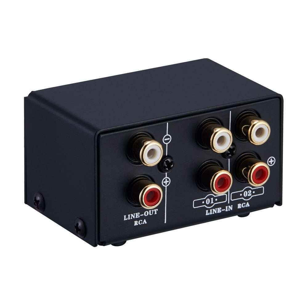 B101 2 In 1 Out (1 In 2 Out) Audio Source Signal Selection Switcher Computer Speaker RCA Lossless