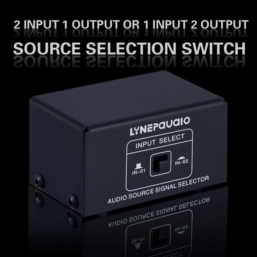 B101 2 In 1 Out (1 In 2 Out) Audio Source Signal Selection Switcher Computer Speaker RCA Lossless