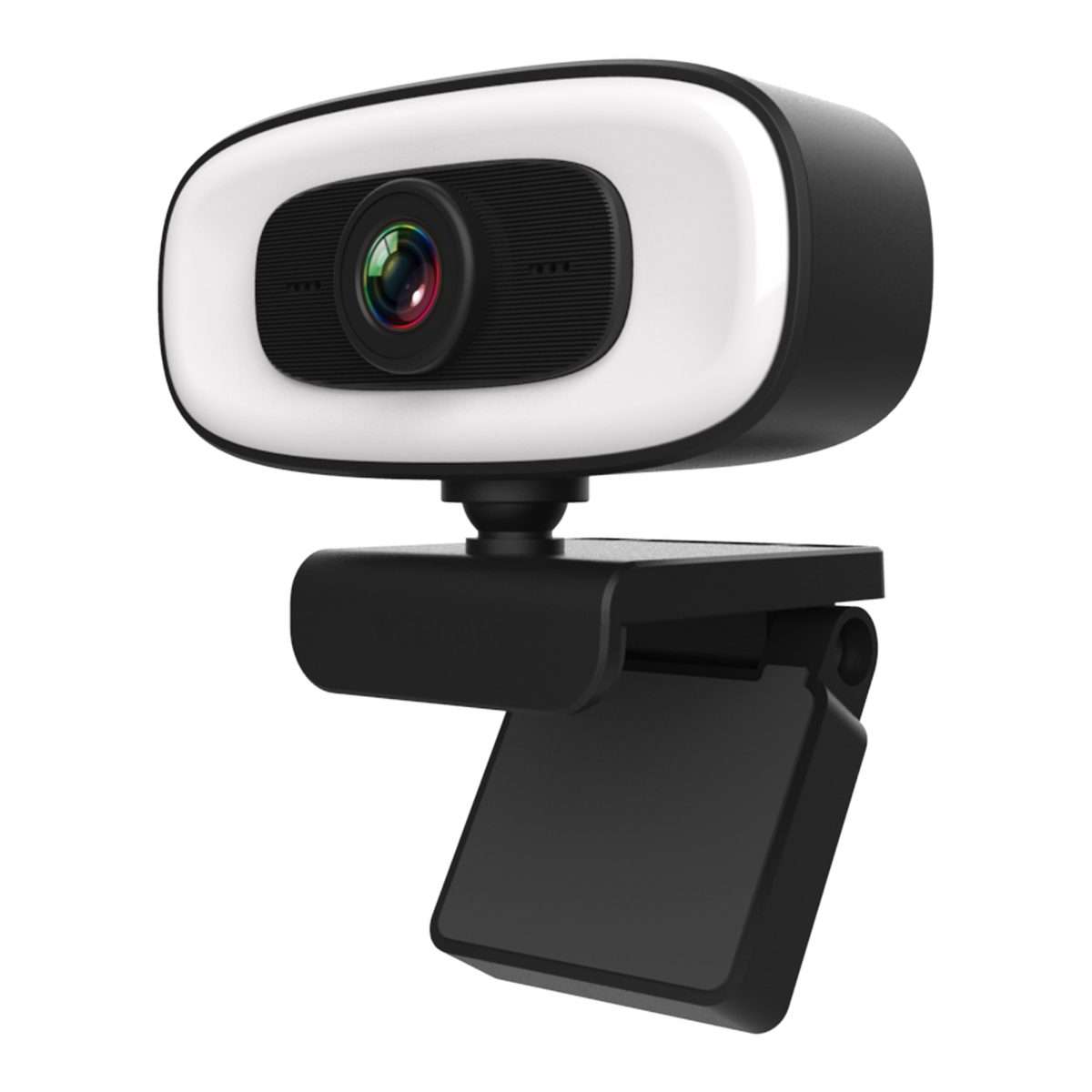 C10 2K HD Without Distortion 360 Degrees Rotate Three-speed Fill Light USB Free Drive Webcams, Bui