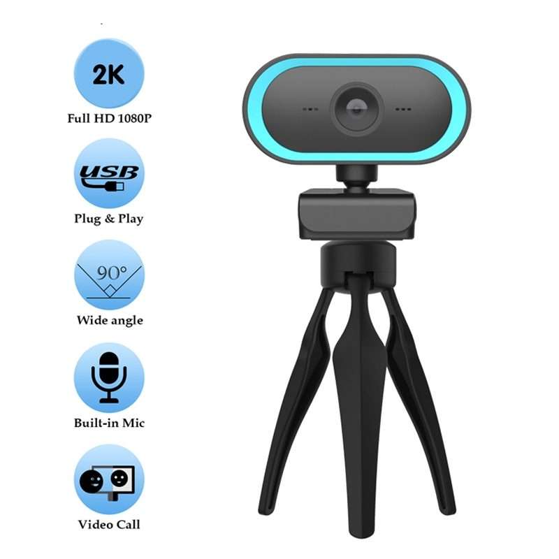 C11 2K Picture Quality HD Without Distortion 360 Degrees Rotate Built-in Microphone Sou ... (Blue)