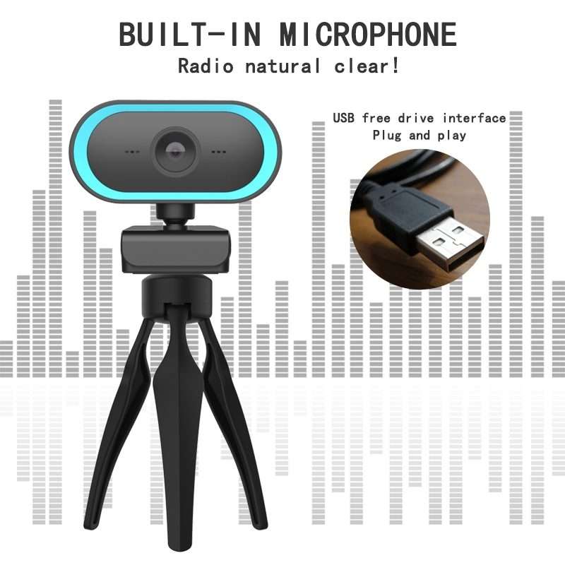 C11 2K Picture Quality HD Without Distortion 360 Degrees Rotate Built-in Microphone Sou ... (Blue)
