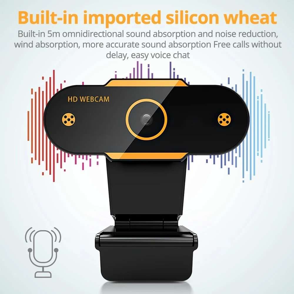 312 1080P HD USB 2.0 PC Desktop Camera Webcam with Mic, Cable Length: about 1.3m, Configuration:Re