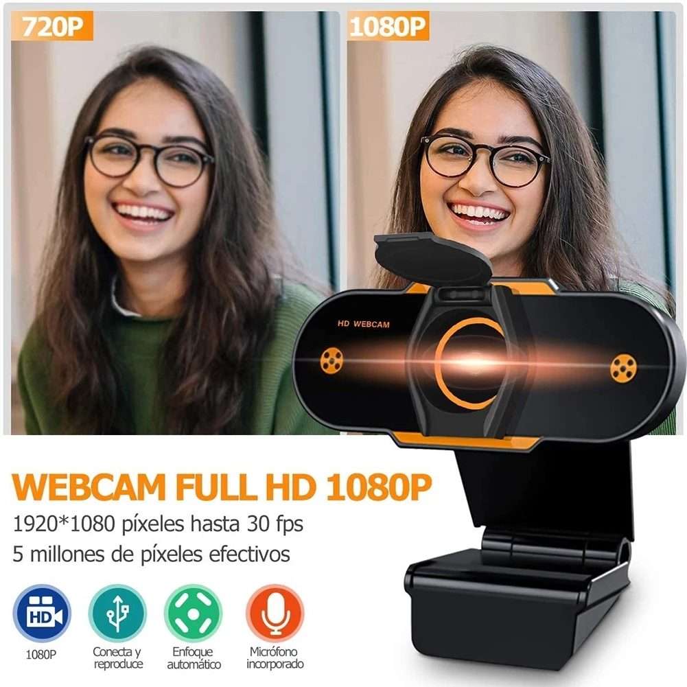312 1080P HD USB 2.0 PC Desktop Camera Webcam with Mic, Cable Length: about 1.3m, Configuration:Re
