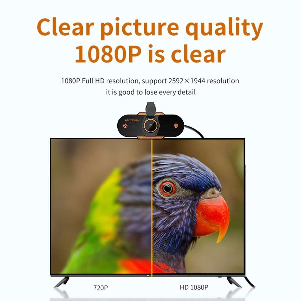 312 1080P HD USB 2.0 PC Desktop Camera Webcam with Mic, Cable Length: about 1.3m, Configuration:wi