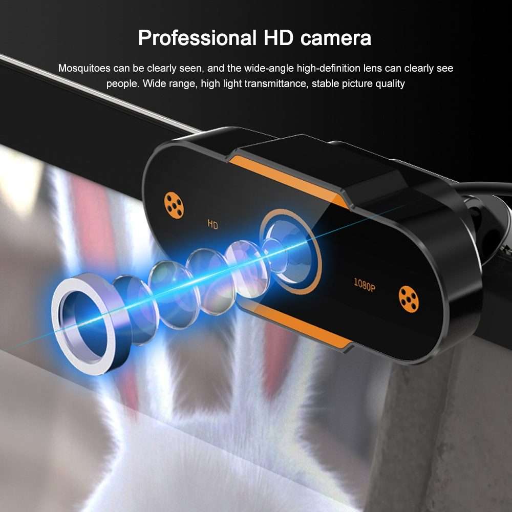 312 1080P HD USB 2.0 PC Desktop Camera Webcam with Mic, Cable Length: about 1.3m, Configuration:An