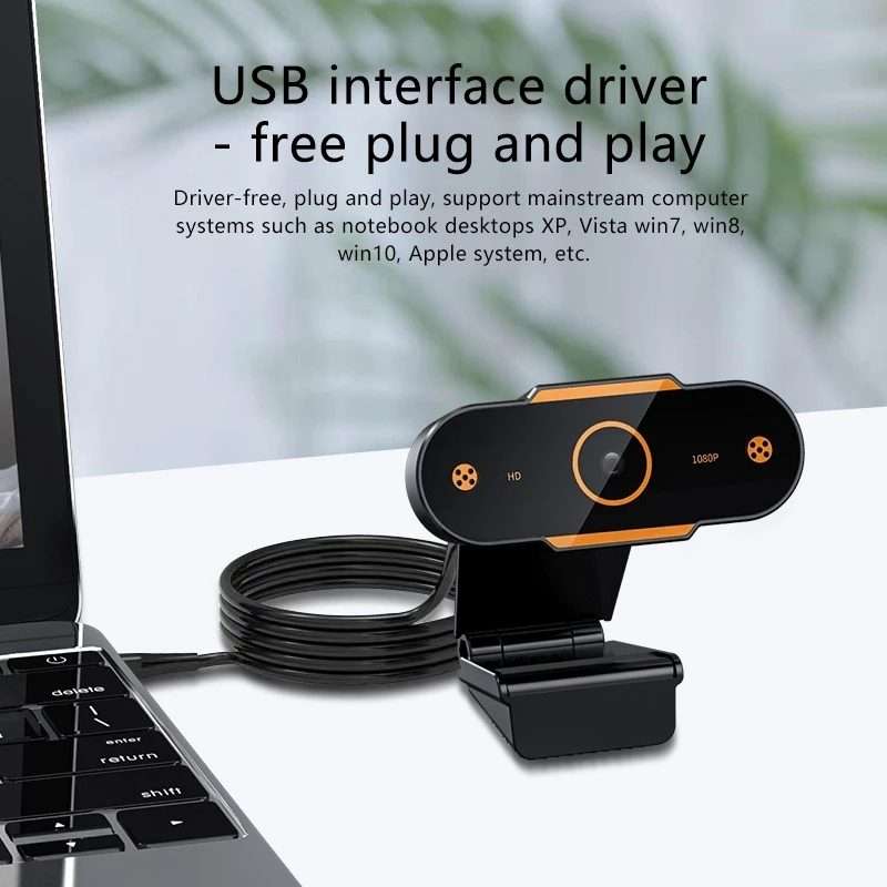 312 1080P HD USB 2.0 PC Desktop Camera Webcam with Mic, Cable Length: about 1.3m, Configuration:An