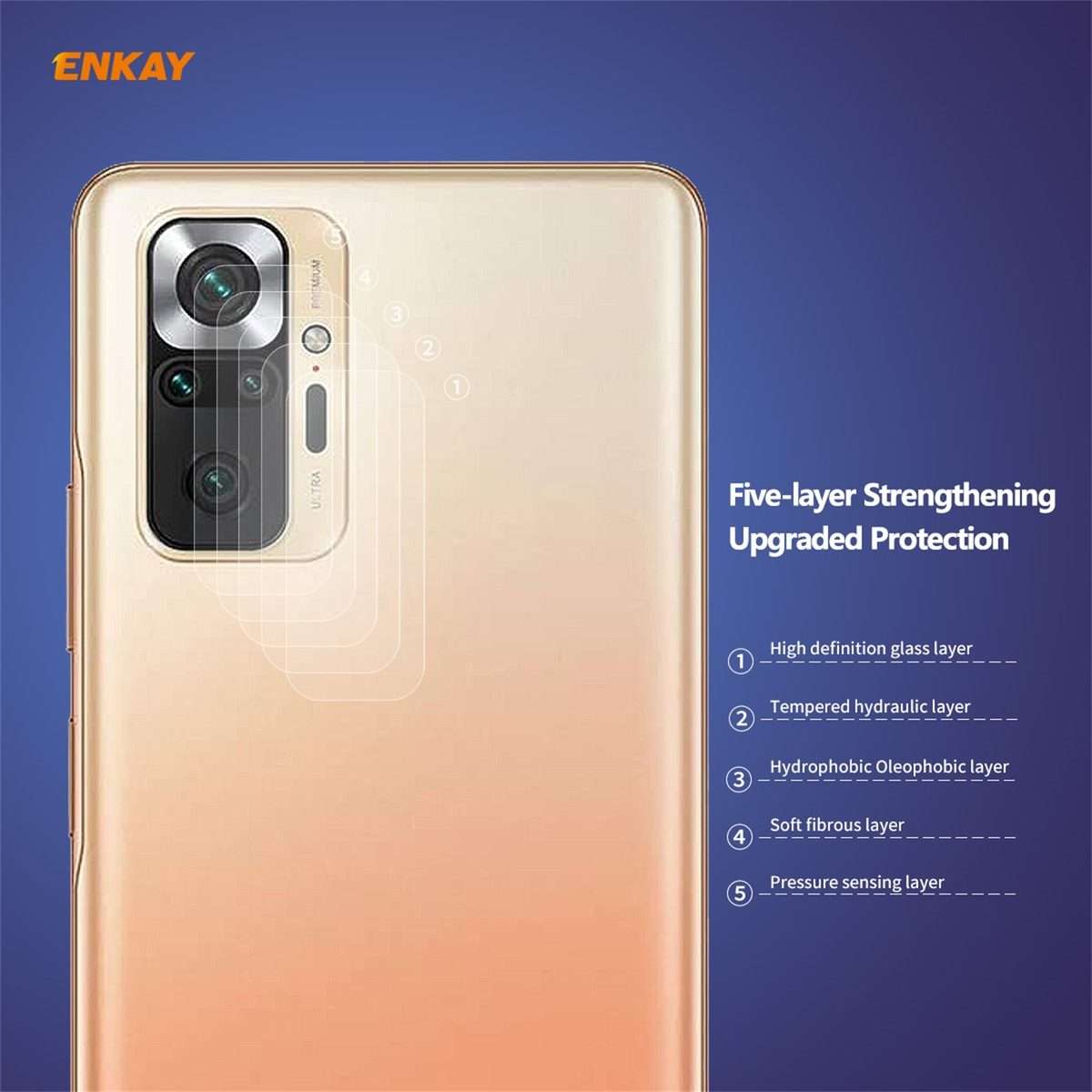 For Redmi Note 10 Pro / Note 10 Pro Max 2 PCS Hat-Prince ENKAY 0.2mm 9H 2.15D Round Edge Rear Came