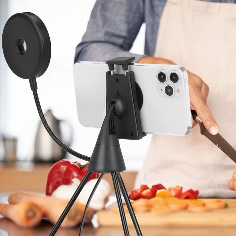 NS-08 Makeup Live Selfie Fill Ring Light Photography LED Dimmable Ring Lamp with Phone Tripod Stan
