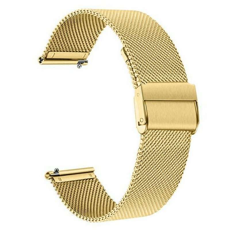 20mm Double Buckle Braided Fine Mesh Stainless Ssteel Metal Replacement Strap(Golden)