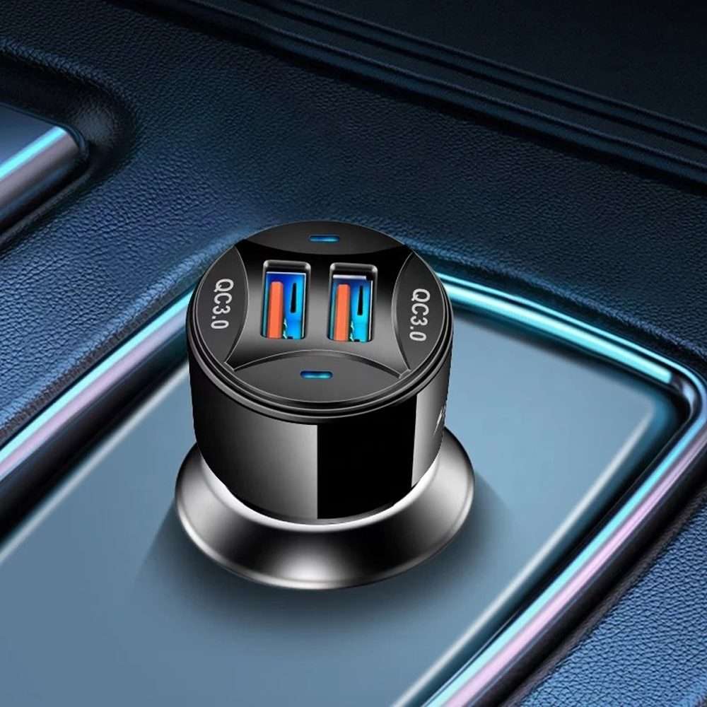 TE-092 36W Dual QC3.0 USB Fast Car Charger(White)