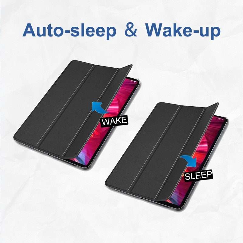 For iPad Pro 11 2022 / 2021 / 2020 ENKAY 3-Folding Shockproof PC Cover Custer Texture ... (Black)