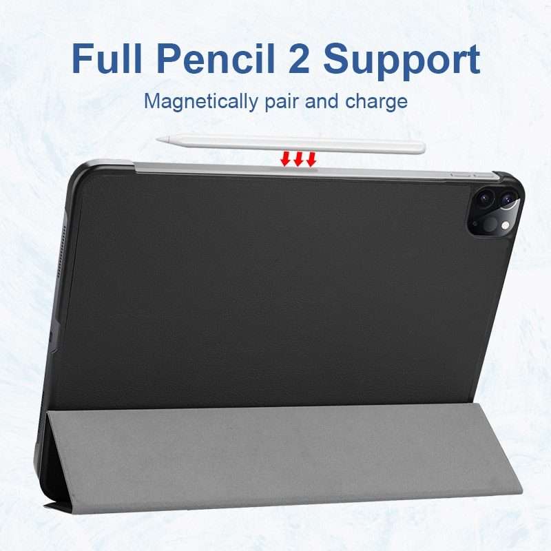 For iPad Pro 11 2022 / 2021 / 2020 ENKAY 3-Folding Shockproof PC Cover Custer Text ... (Dark Blue)
