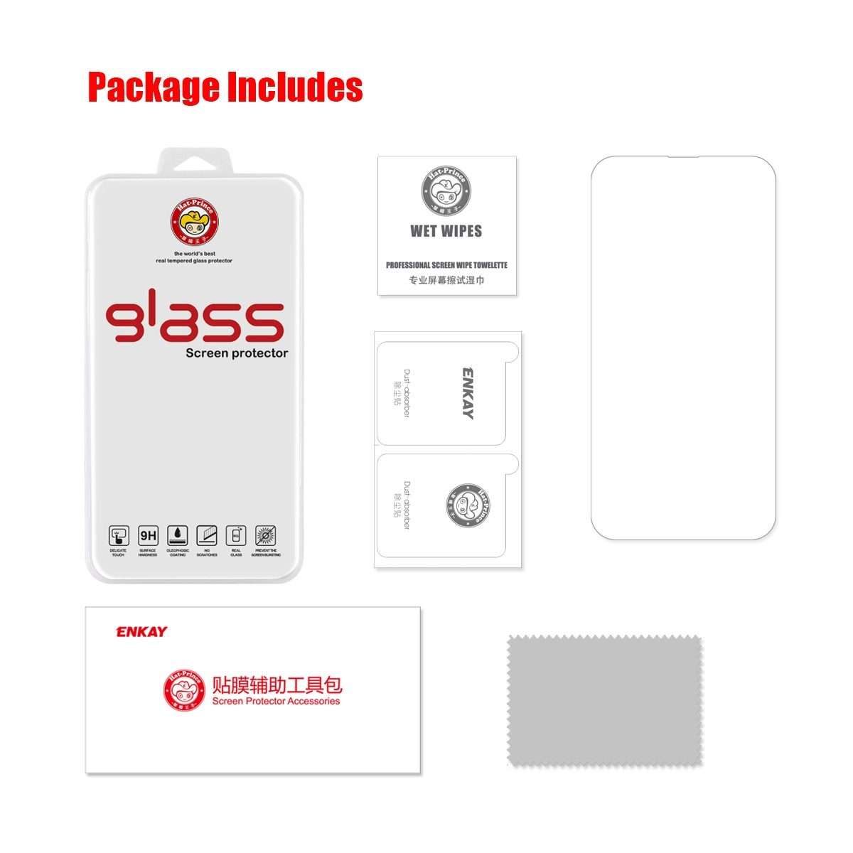 For iPhone 13 Pro Max ENKAY Hat-Prince 0.26mm 9H 2.5D Curved Edge Tempered Glass Screen Protector