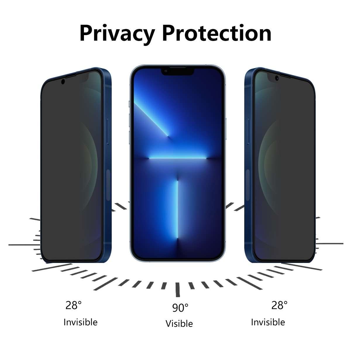 For iPhone 13 / 13 Pro 2pcs ENKAY Hat-Prince Full Coverage 28 Degree Privacy Screen Protector Anti