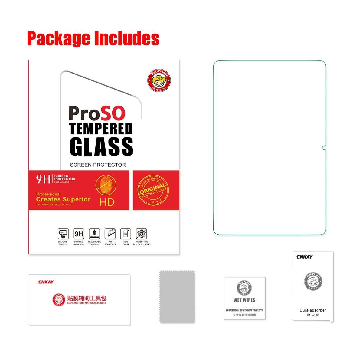 For Honor Tablet V7 Pro ENKAY Hat-Prince 0.33mm Explosion-proof Tempered Glass Protector Anti-Scra