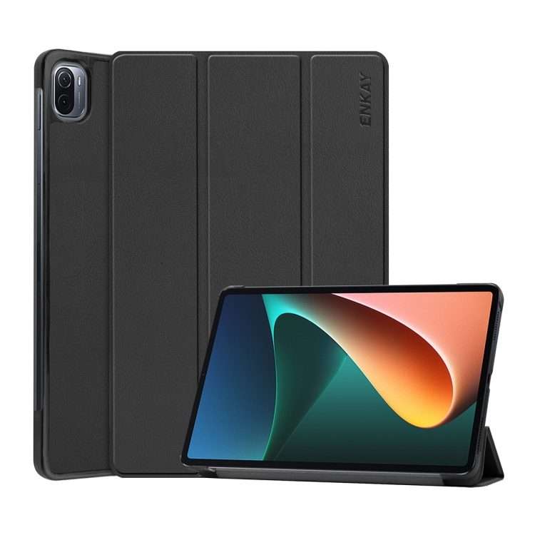 For Xiaomi Mi Pad 5 / 5 Pro ENKAY Custer Texture Horizontal Flip PU+PC Leather Case wi ... (Black)