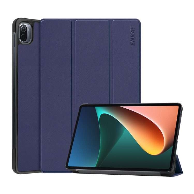 For Xiaomi Mi Pad 5 / 5 Pro ENKAY Custer Texture Horizontal Flip PU+PC Leather Cas ... (Dark Blue)
