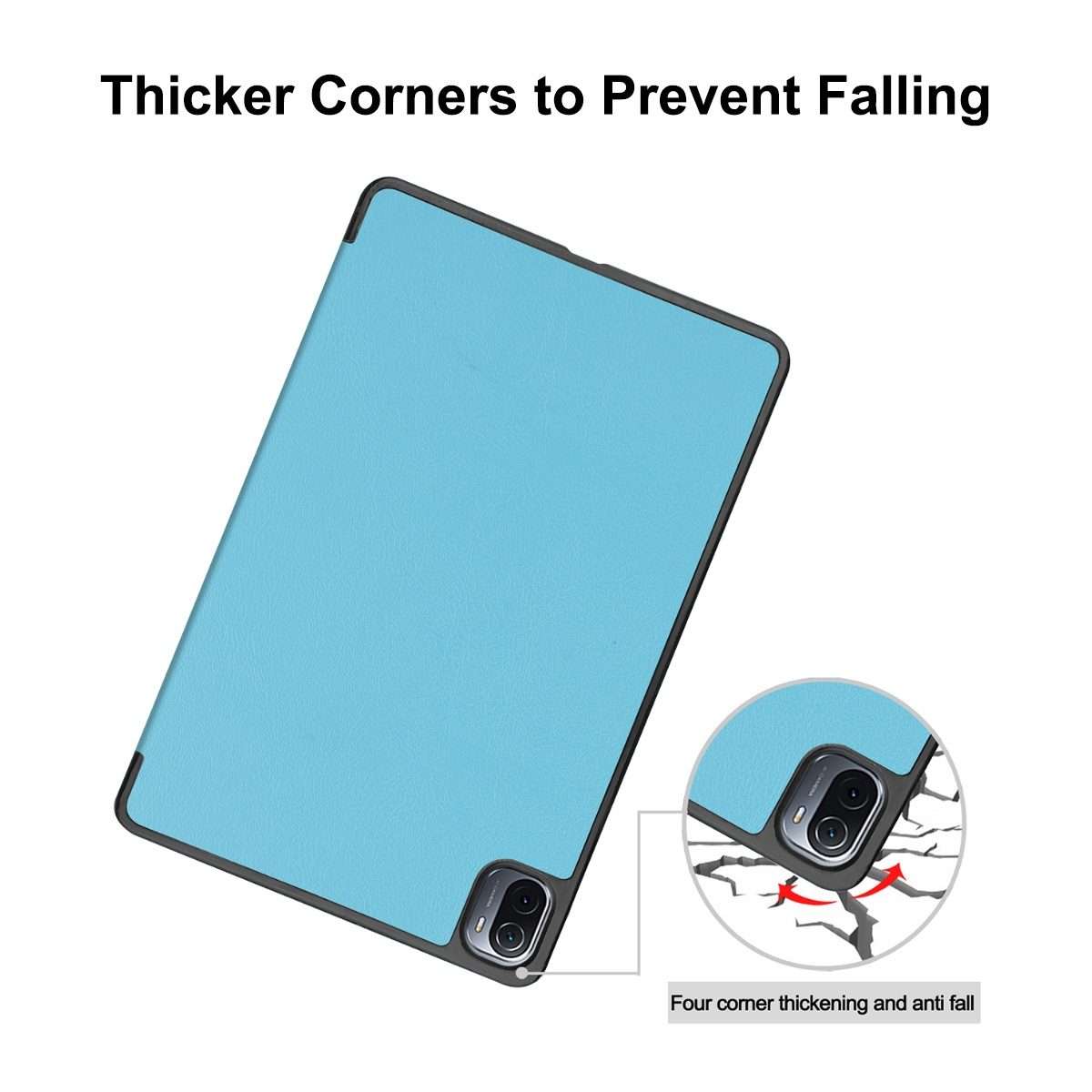 For Xiaomi Mi Pad 5 / 5 Pro ENKAY Custer Texture Horizontal Flip PU+PC Leather Ca ... (Light Blue)