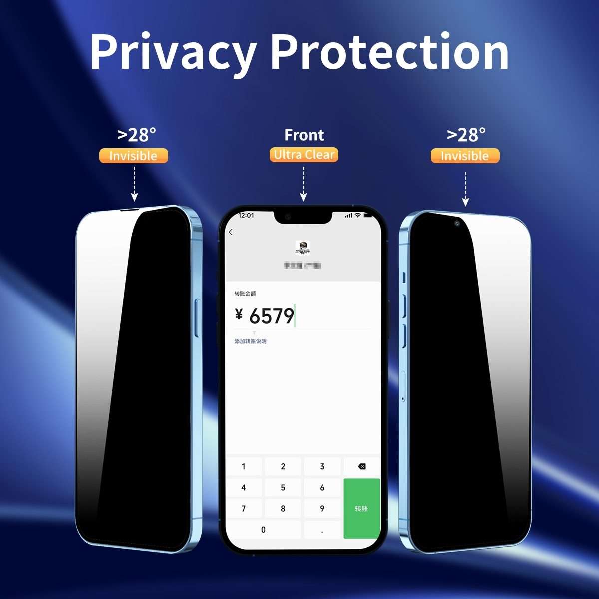 ENKAY Quick Stick Anti-peeping Tempered Glass Film For iPhone 11 Pro Max / XS Max