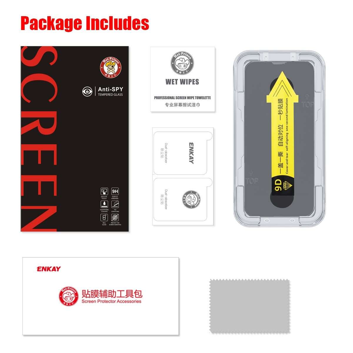 For iPhone 13 / 13 Pro ENKAY Quick Stick Anti-peeping Tempered Glass Film