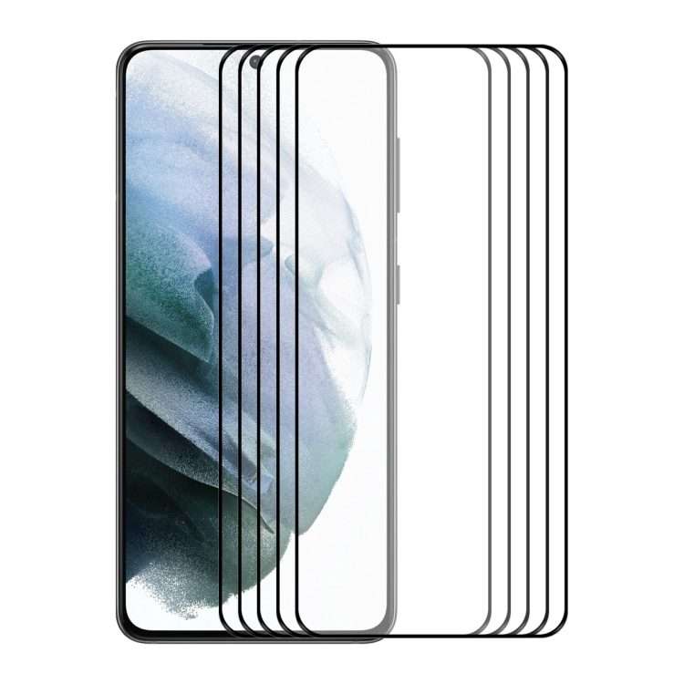 For Samsung Galaxy S22 5G 5pcs ENKAY Ultra-thin 0.2mm Full Glue Coverage Tempered Glass Protector