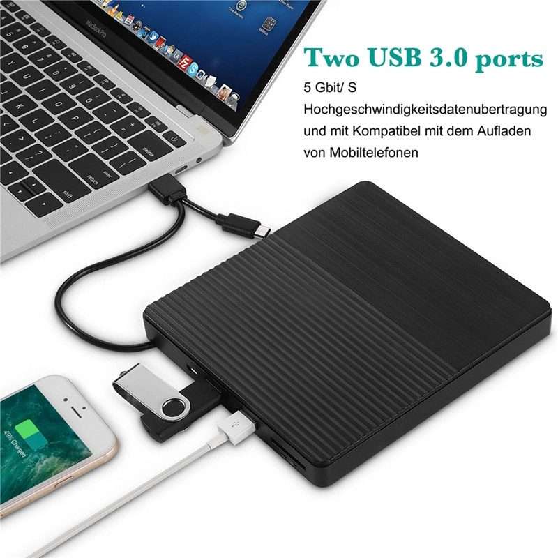 Type-C Portable External CD Burner Optical Drive