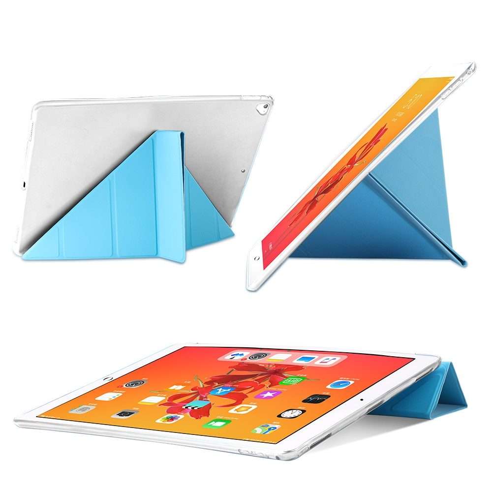 Multi-folding TPU Back Flip Leather Smart Tablet Case for iPad Pro 12.9 inch 2 ... (Sapphire Blue)