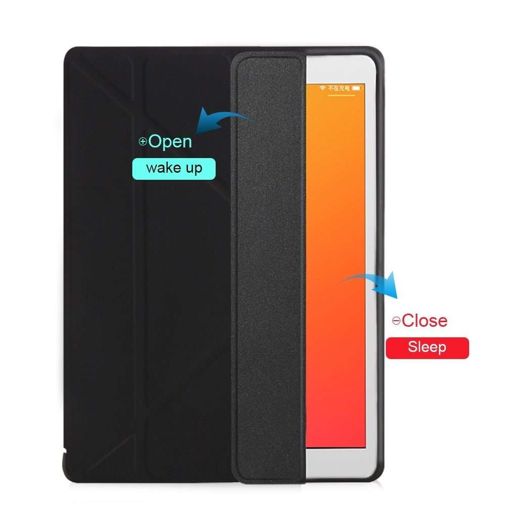 Multi-folding TPU Back Flip Leather Smart Tablet Case for iPad Pro 12.9 inch 2015 / 2017(Gold)