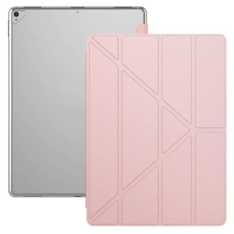 Multi-folding TPU Back Flip Leather Smart Tablet Case for iPad Pro 12.9 inch 2015 ... (Rose Gold)