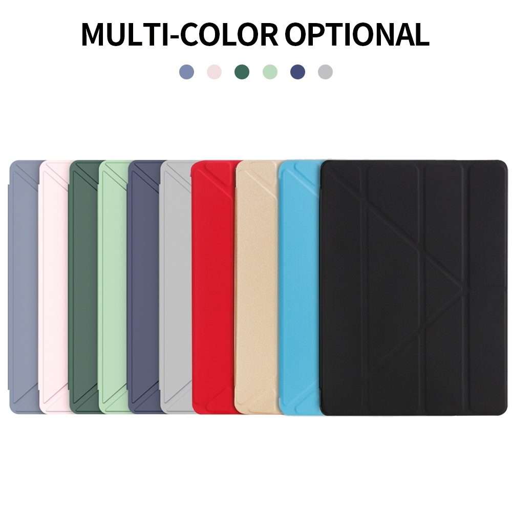 Multi-folding TPU Back Flip Leather Smart Tablet Case for iPad Pro 12.9 inch 2 ... (Lavender Grey)