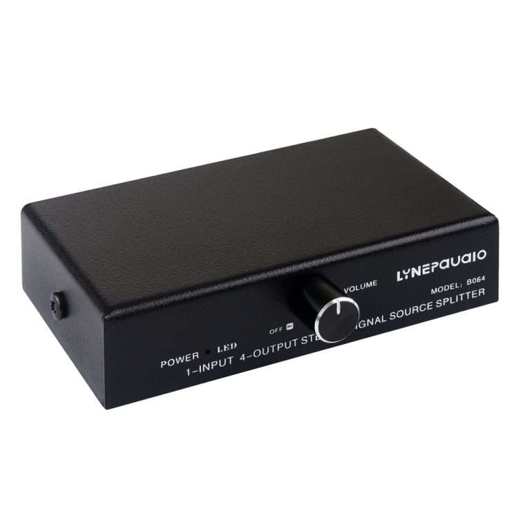 1 In 4 Out Audio Frequency Signal Splitter Distribute Device, Non Consumption, 3.5mm Interface Out