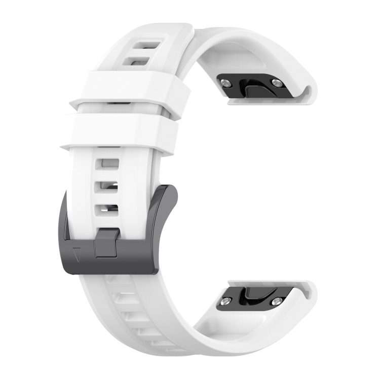 For Garmin Fenix 6 Pro 22mm Silicone Solid Color Watch Band(White)