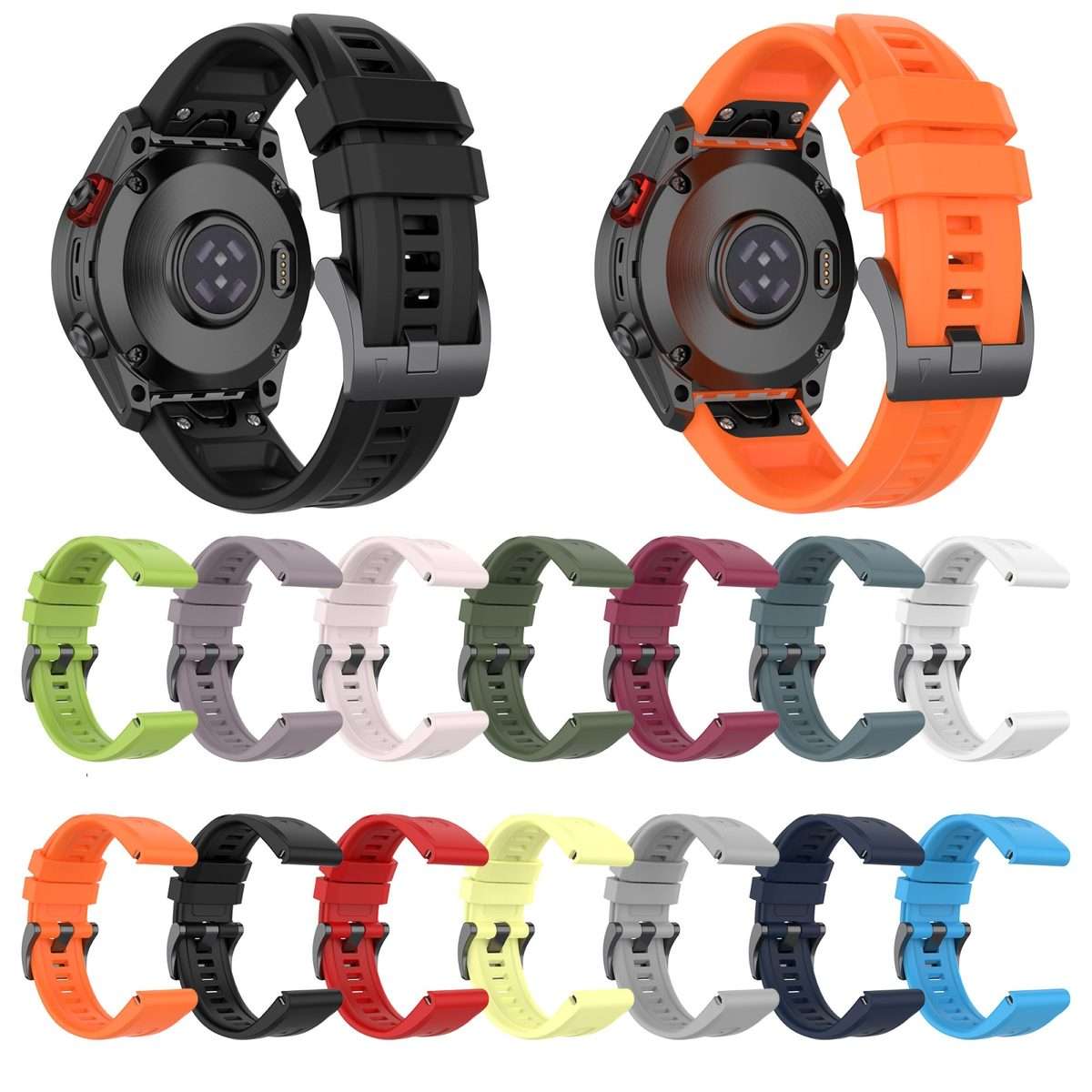 For Garmin Fenix 6 Pro 22mm Silicone Solid Color Watch Band(White)