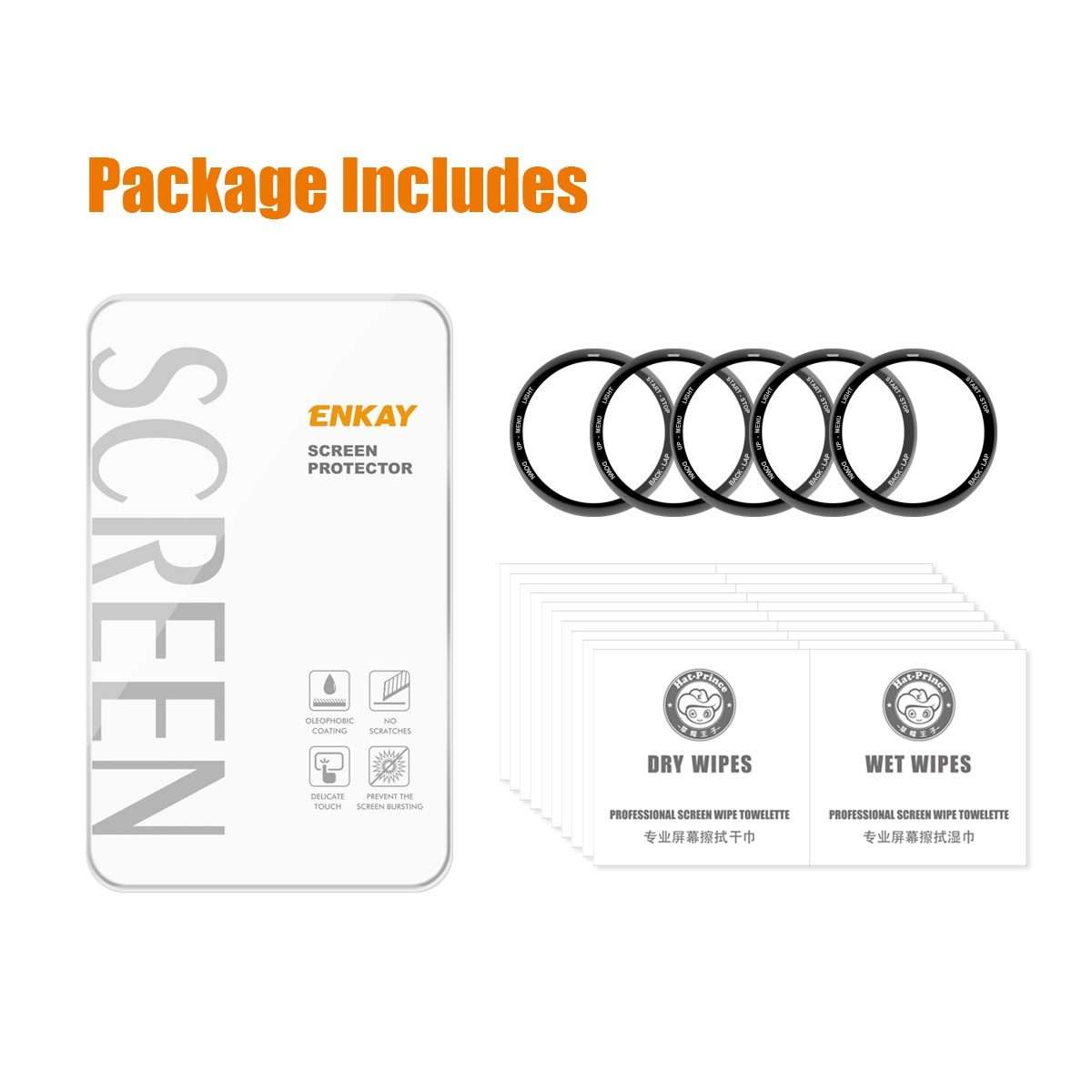 5 PCS For Garmin Tactix 7 / 7 Pro ENKAY 3D Full Coverage Soft PC Edge + PMMA HD Screen Watch Film