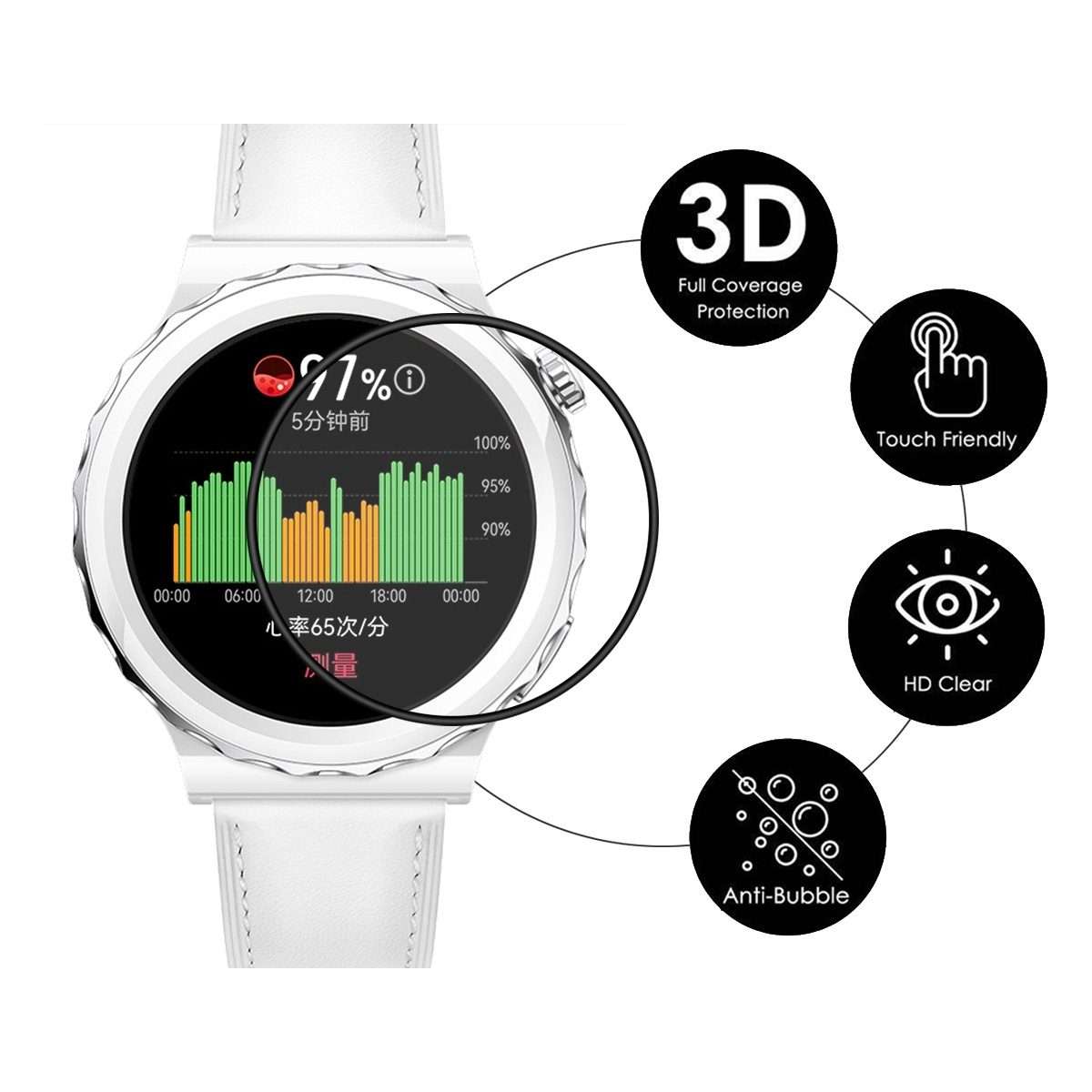 1 PC For Huawei Watch GT 3 Pro 43mm ENKAY 3D Full Coverage Soft PC Edge + PMMA HD Screen Watch Fil