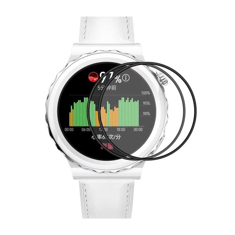 2 PCS For Huawei Watch GT 3 Pro 43mm ENKAY 3D Full Coverage Soft PC Edge + PMMA HD Screen Watch Fi
