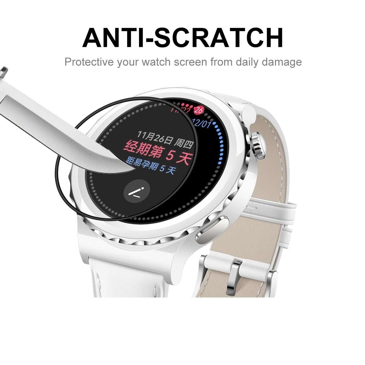 5 PCS For Huawei Watch GT 3 Pro 43mm ENKAY 3D Full Coverage Soft PC Edge + PMMA HD Screen Watch Fi
