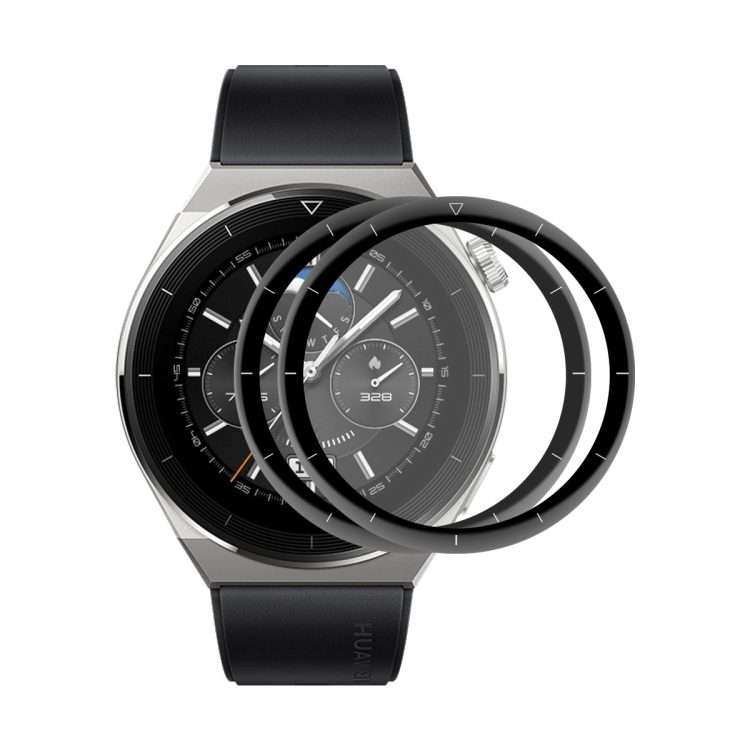 2 PCS For Huawei Watch GT 3 Pro 46mm ENKAY 3D Full Coverage Soft PC Edge + PMMA HD Screen Watch Fi