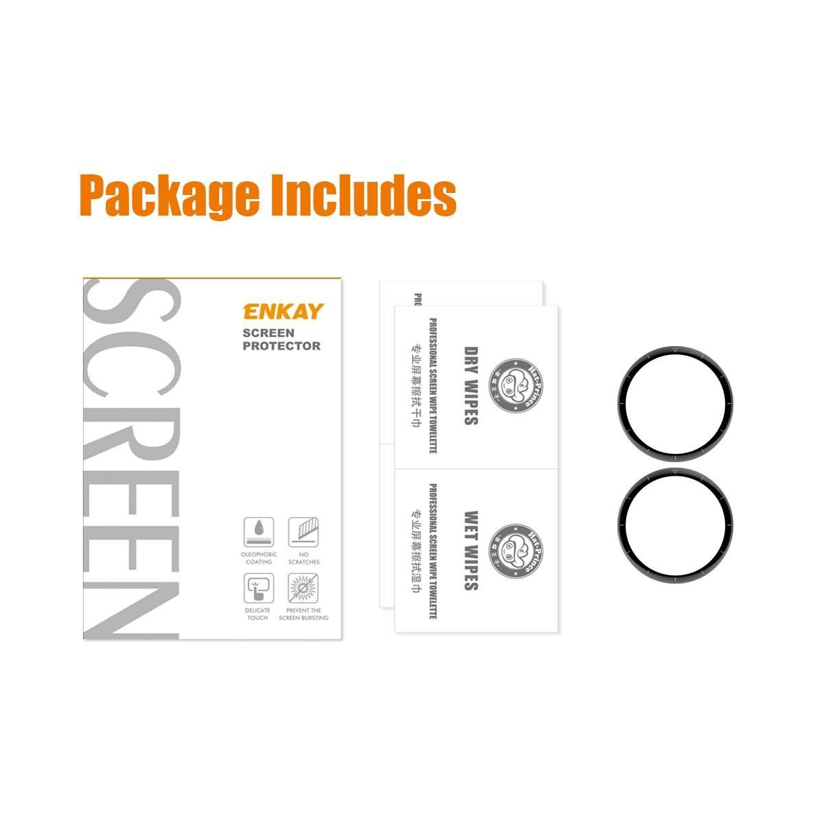 2 PCS For Huawei Watch GT 3 Pro 46mm ENKAY 3D Full Coverage Soft PC Edge + PMMA HD Screen Watch Fi