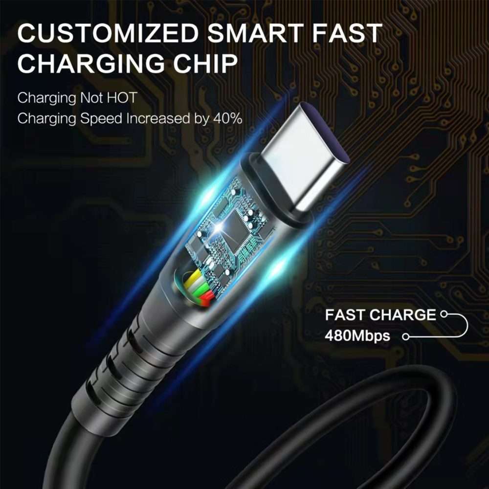 USB to Micro USB 1.5m Spring Telescopic Mobile Phone Fast Charging Data Cable