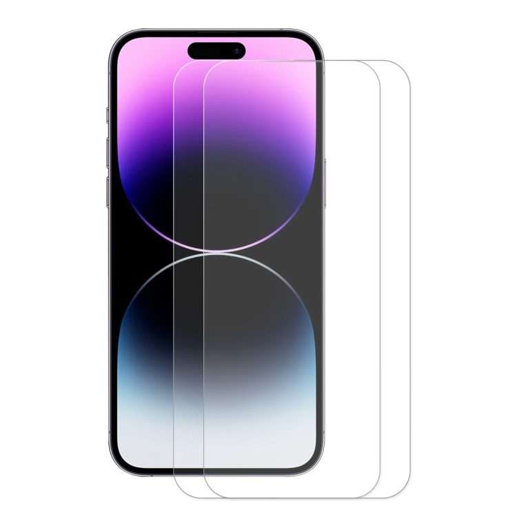 For iPhone 14 Pro 2pcs ENKAY 0.26mm 9H 2.5D Tempered Glass Film