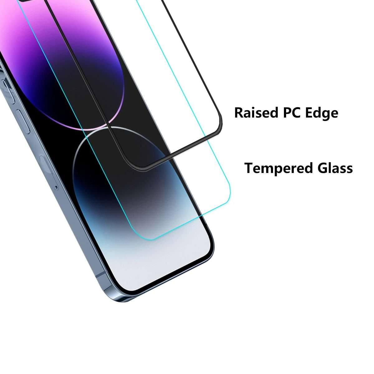 For iPhone 14 Pro 2pcs ENKAY Full Glue Tempered Glass Anti-fall Full Film