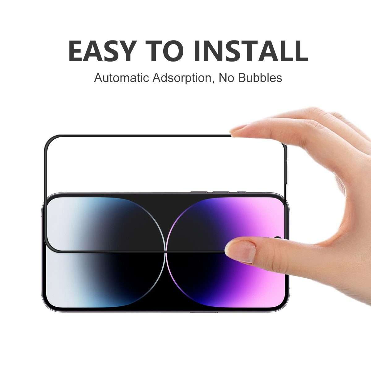For iPhone 14 Pro 2pcs ENKAY Full Glue Tempered Glass Anti-fall Full Film