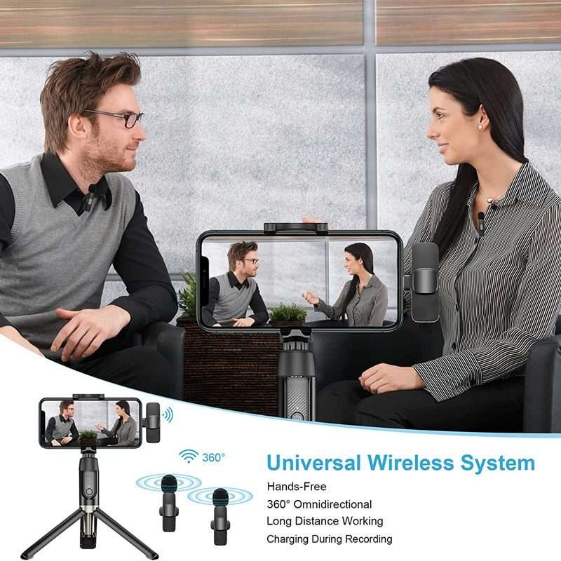 K9 2 in 1 Wireless Clip-on Auto Noise Cancelling Live Mini Microphone, Port: Type-C