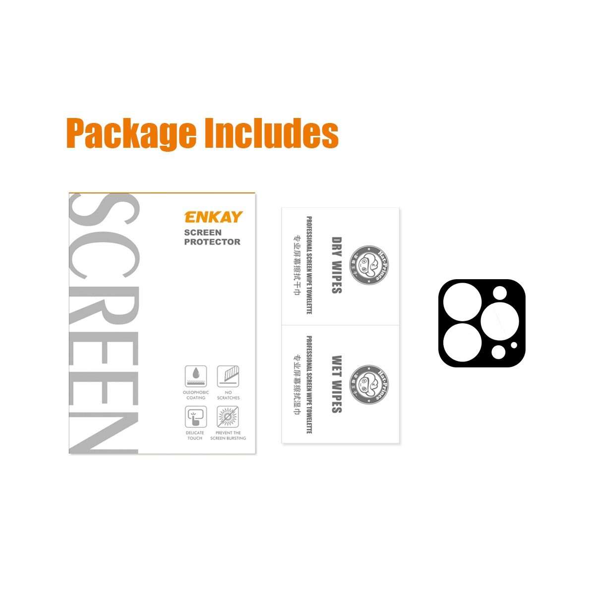 For iPhone 14 Pro / 14 Pro Max ENKAY 9H Rear Lens Tempered Glass Film