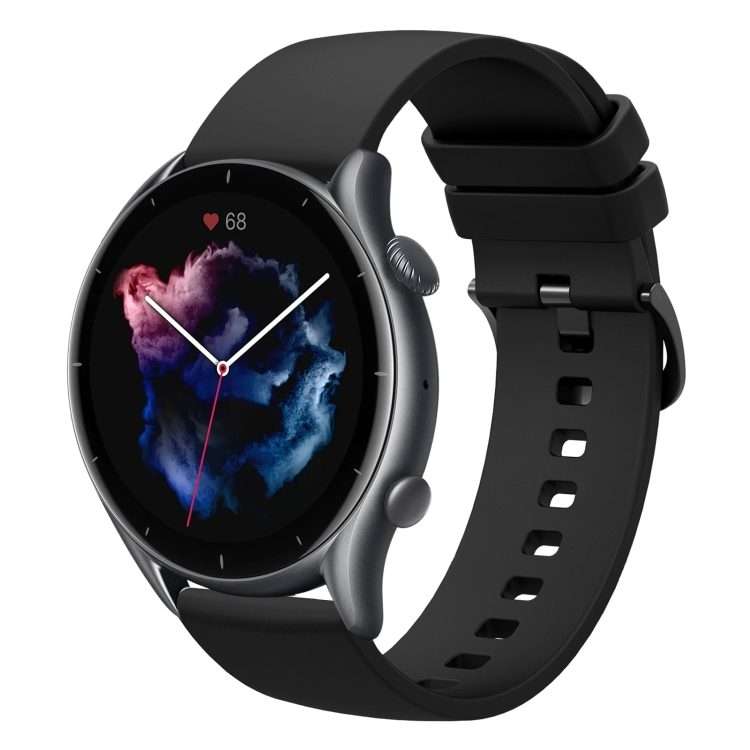 For Amazfit GTR 3 Pro 22mm Solid Color Soft Silicone Watch Band(Black)