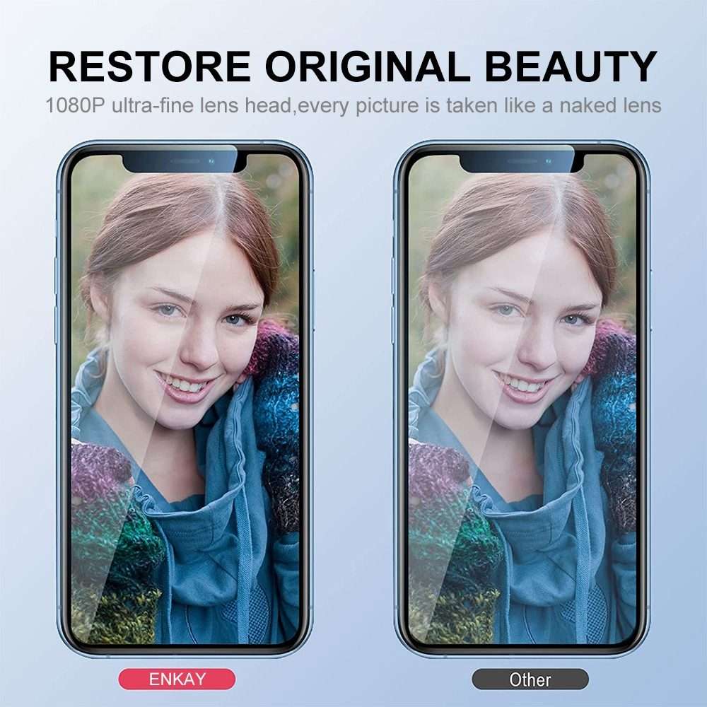 For iPhone 14 Pro / 14 Pro Max ENKAY Glitter Rear Lens Aluminium Alloy Tempered G ... (Deep Green)
