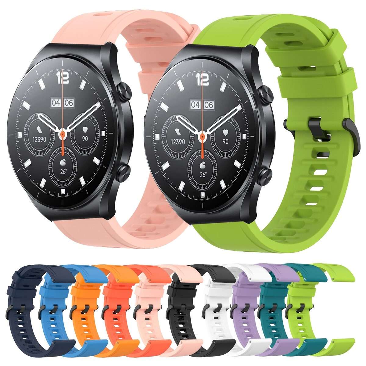 For Xiaomi MI Watch S1 Pro 22mm Solid Color Soft Silicone Watch Band(White)