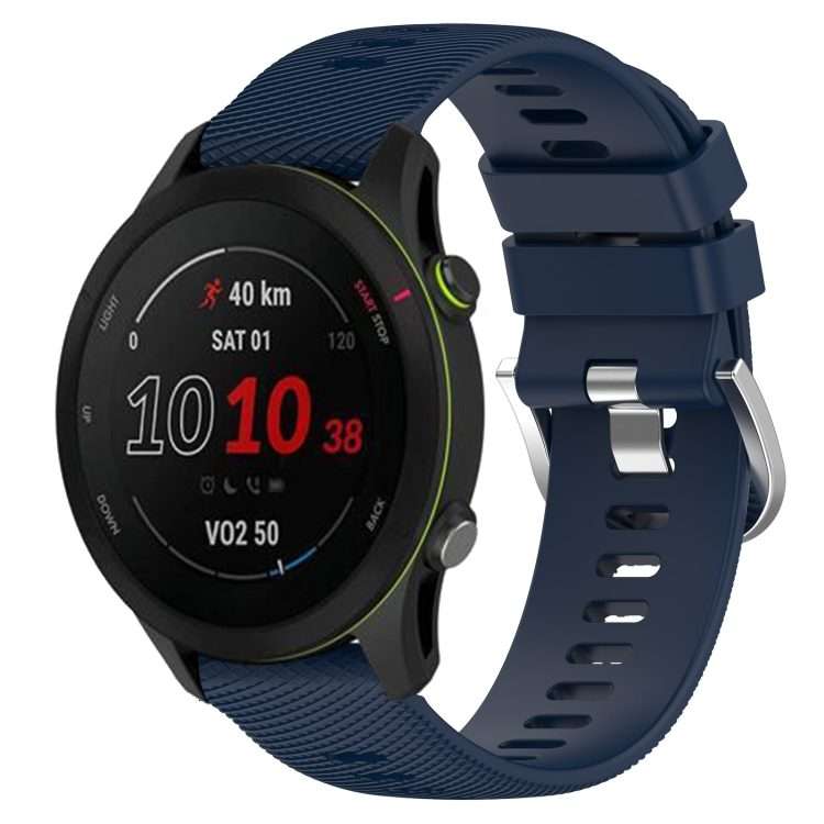For GarminActive S 18mm Solid Color Silicone Watch Band(Midnight Blue)