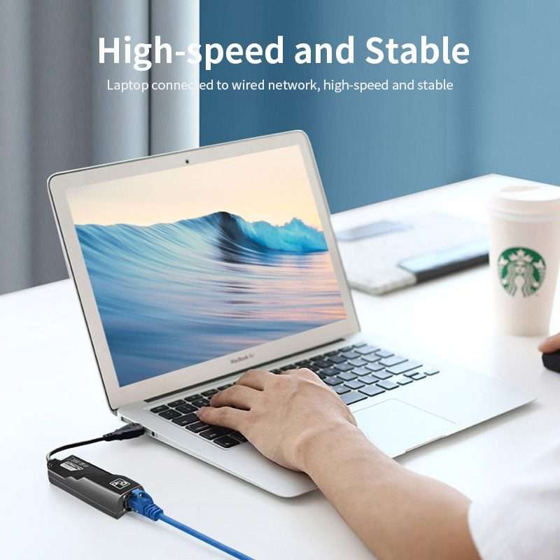 JSM 1000 Mbps USB-C / Type-C to RJ45 Ethernet Adapter Network Cable